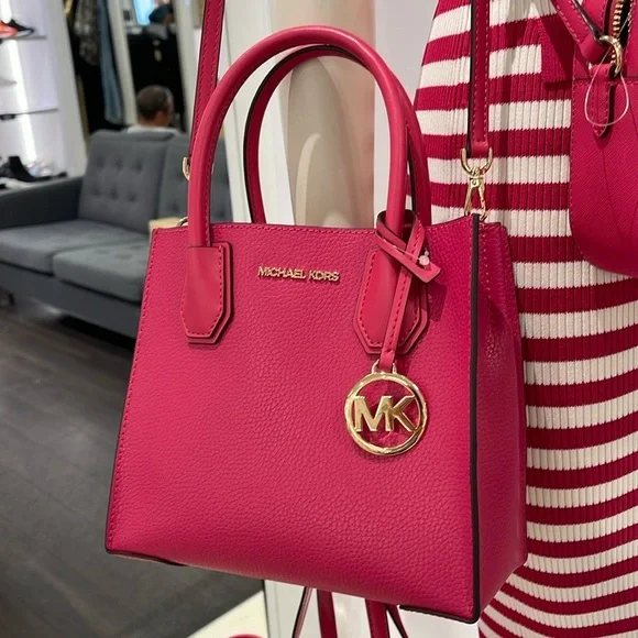 MICHAEL KORSMercer Medium Pebbled Leather Crossbody Satchel BagNWT